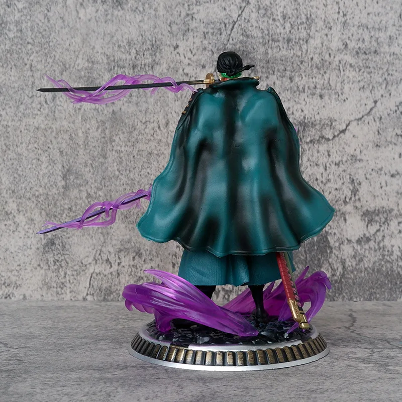 22 cm Gk Fight A Bloody Battle Roronoa Zoro One Piece Anime Figurstehree Knives Mighty Stunts Statue Modell Sammlung Jungen Spielzeug