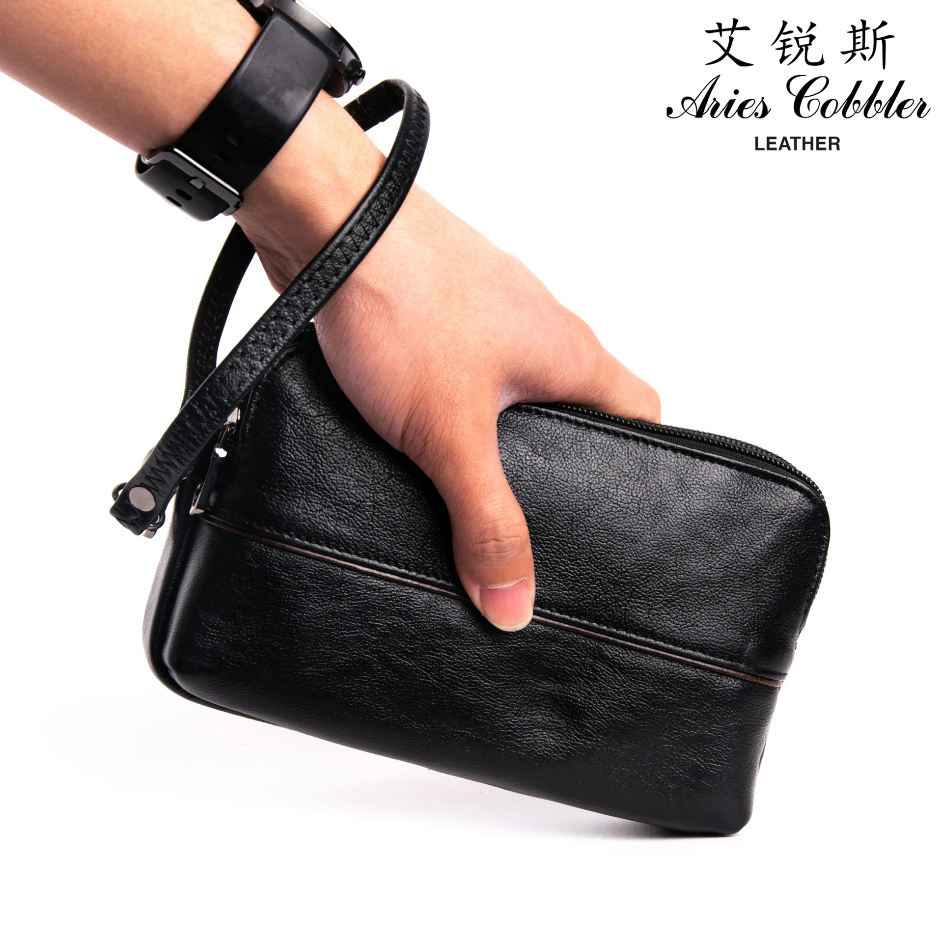 

Мужской кожаный клатч, многофункциональное отделение для телефона, горизонтальный ремень, кошелек на пояс