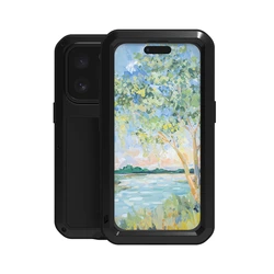 Love Mei Voor Apple Iphone 16 15 Pro Max Hoesjes Schokbestendig Waterbestendig Metalen Pantserhoes Telefoon Hoesje Voor Iphone 15 Plus