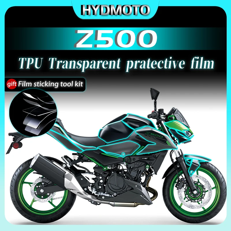 

For Kawasaki Z500 motorcycle Transparent Waterproof Stickers Body Protection Fuel Tank Stickers Accessories