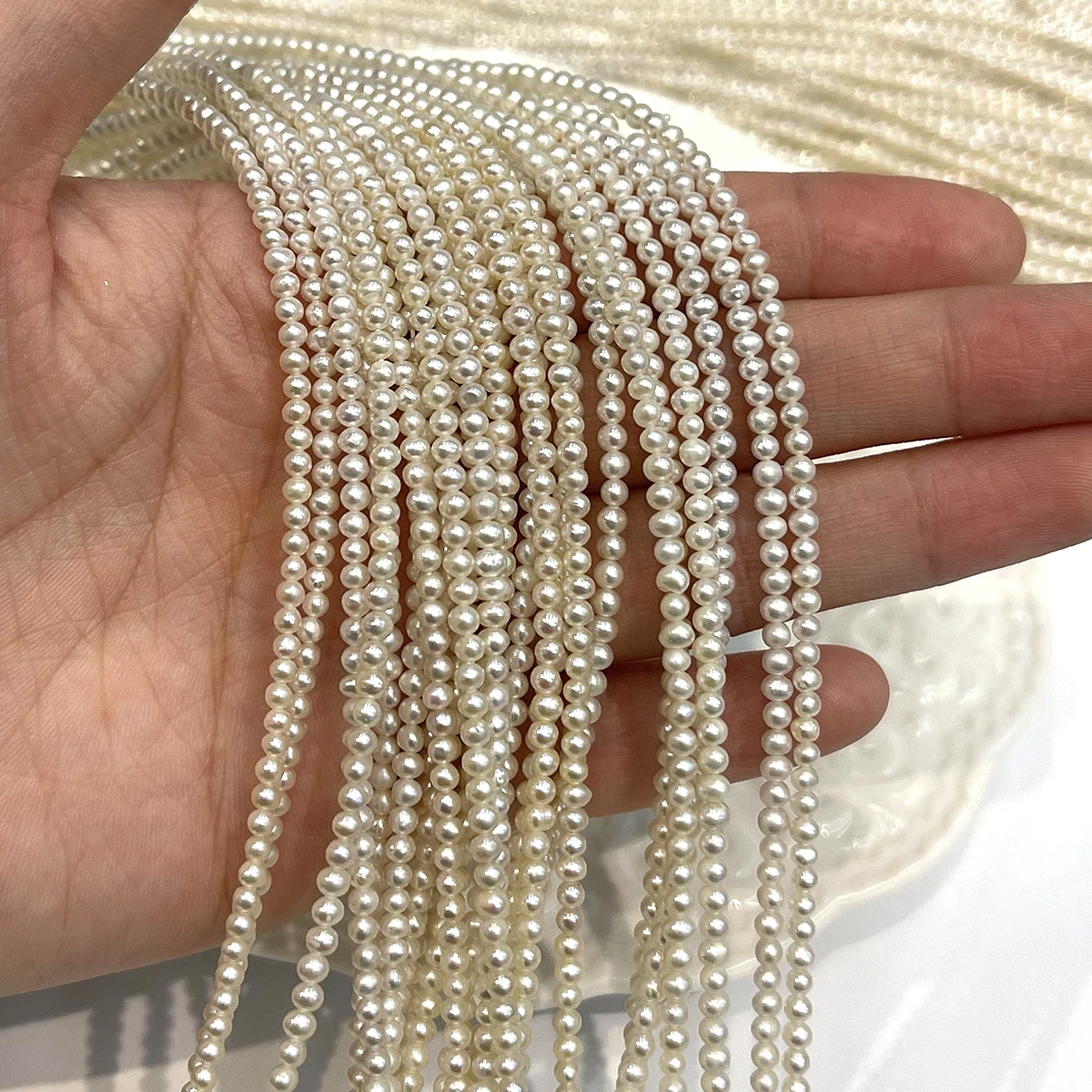 Natural Freshwater Pearl Strand Loose Beads - 2-3mm Natural Freshwater Pearls Beads Mini