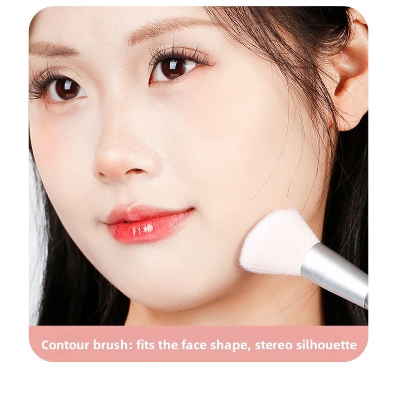 Gesichtspinsel mit zwei Enden – Puder-/Rougie-/Textmarker-/Konturpinsel, Mini-Make-up-Pinsel-Set, tragbares Reise-Kosmetikwerkzeug