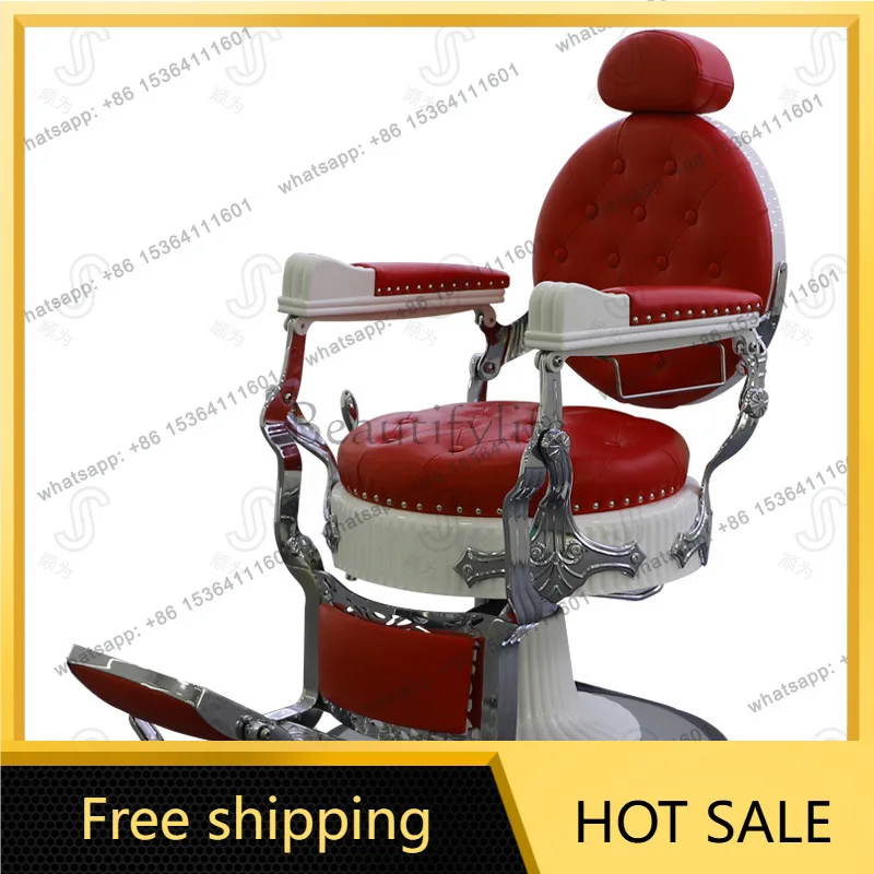 Factory Direct Sales High-end Salon Oil Head Chair Lifting and Putting Down Barber Shop Chair