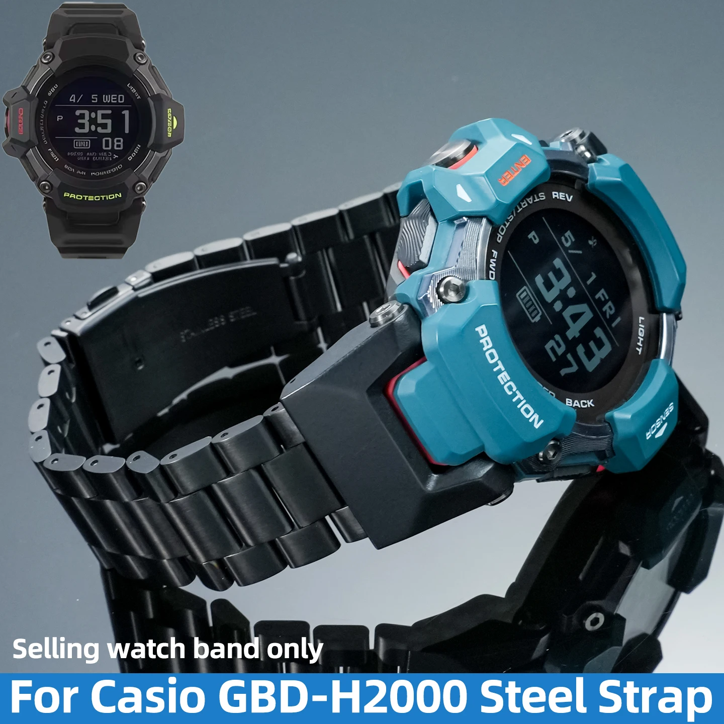 

Ремешок для умных часов Casio G-SHOCK 3515 GBD-H2000-1A/1B/2/1A9, модифицированный ремешок из нержавеющей стали, мужской металлический браслет, ремешок на запястье