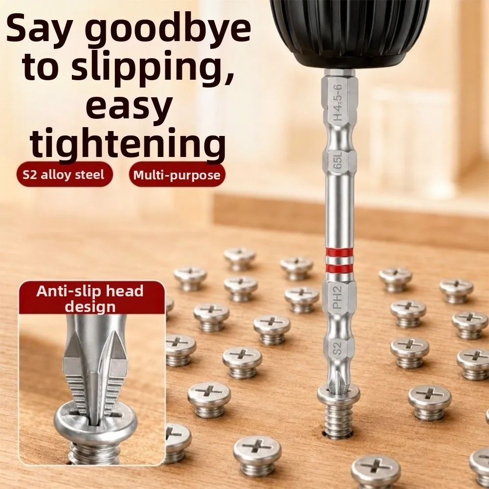 1/3pcs Pagoda-shaped Double Ended Screwdriver Bits 65mm Length S2 Steel Allen Bit H1.5-6 Size Power Tool Bits Home Improvement