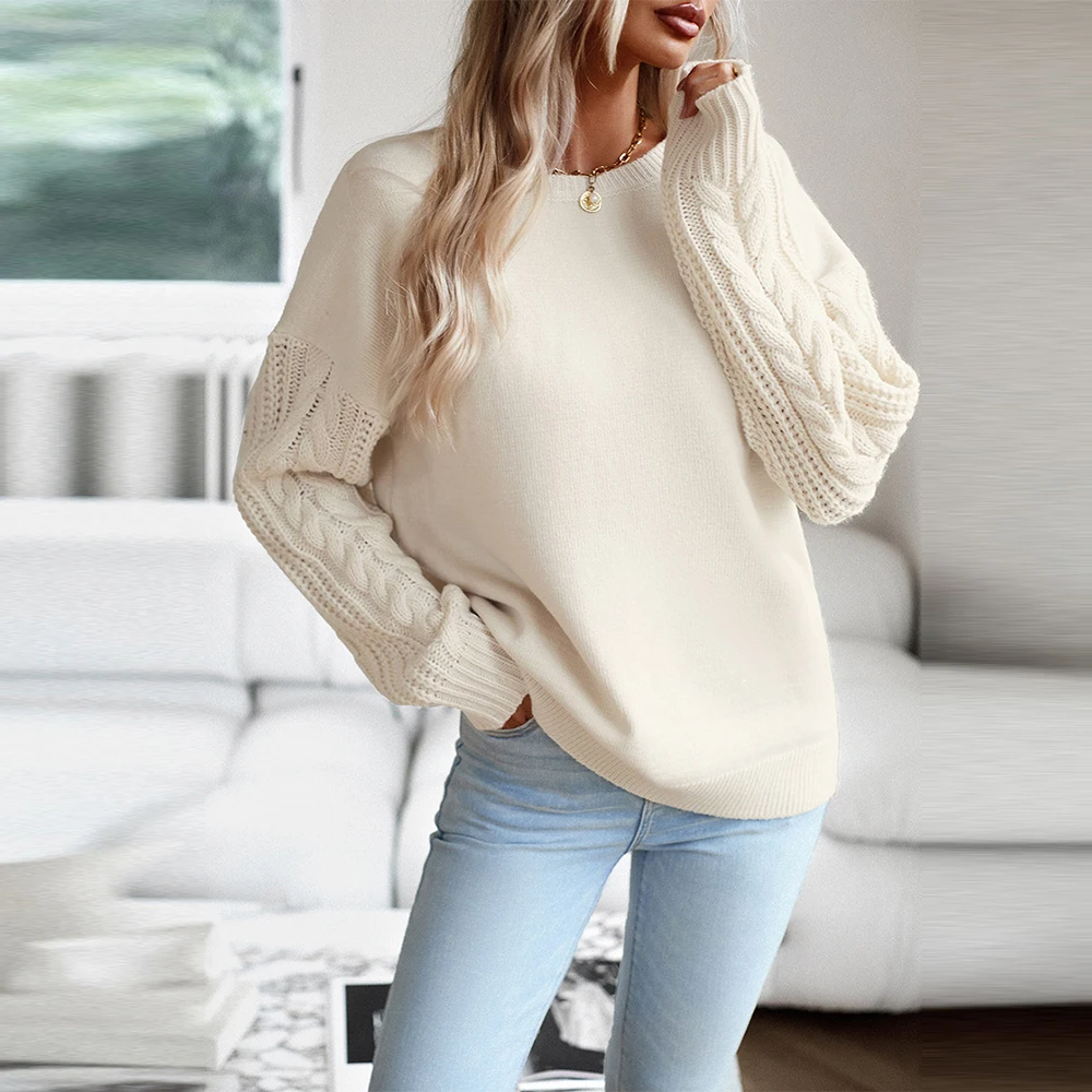 Solid Knit Sweater Tops Women\'s 2023 Clothing Autumn Winter Long Sleeved Basic Pullovers T -shirt Tee Female Warm Jumper Clothe