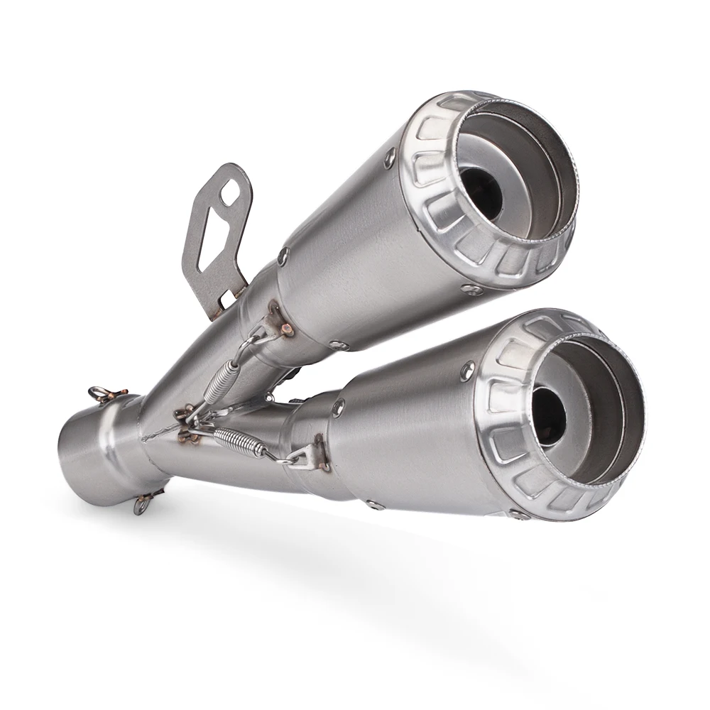 Motorcycle CBR500R, R3, Z900, Race 600, Z400 Custom Exhaust Pipe C25 Star-Pattern Dual-Outlet Universal Tail Section 51mm