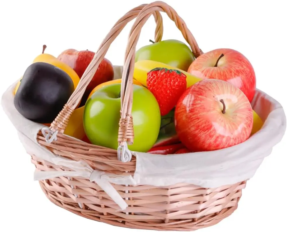 

Плетеная корзина для пикника Vintiquewise с ручкой – многофункциональная ивовая корзина для сада и домашнего декора – ручная работа