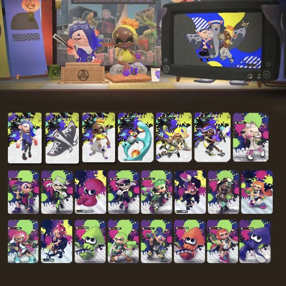 3-23pcs For Amiibo Card New Horizons Splatoon 3 Figure Kawaii Roles for NS Switch 3DS Game Cards Set Collect Mini NFC Cards