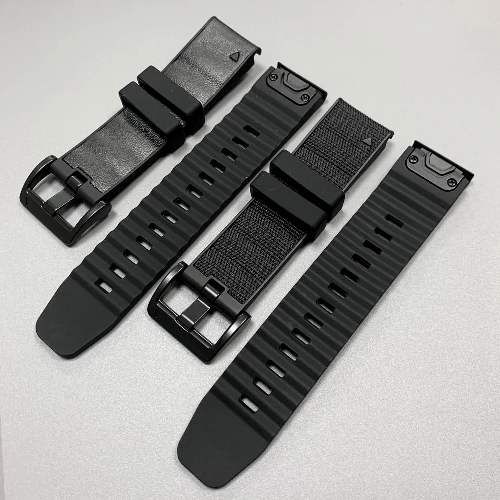 Leder Silikon 22mm 26mm QuickFit Sport Armband für Garmin Fenix 8 Pro 7 Epix Gen2 Forerunner 970 Enduro3 Quatix 8 Instinct Band