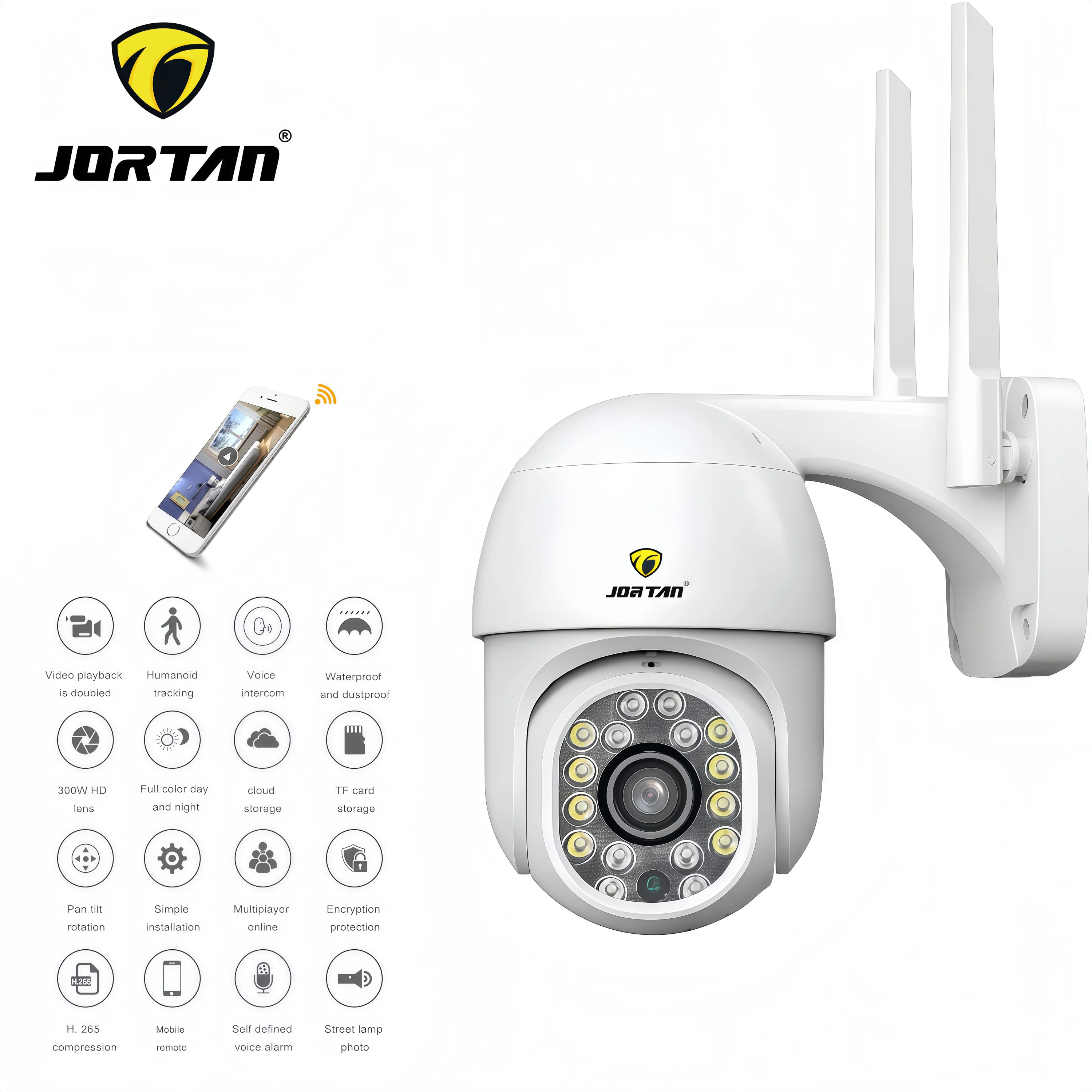 

2MP Outside Wifi Home Video Ip Dome Camera Smart Security Night Vision Waterproof Monitor Wireless Surveillance CCTV Camera Cam