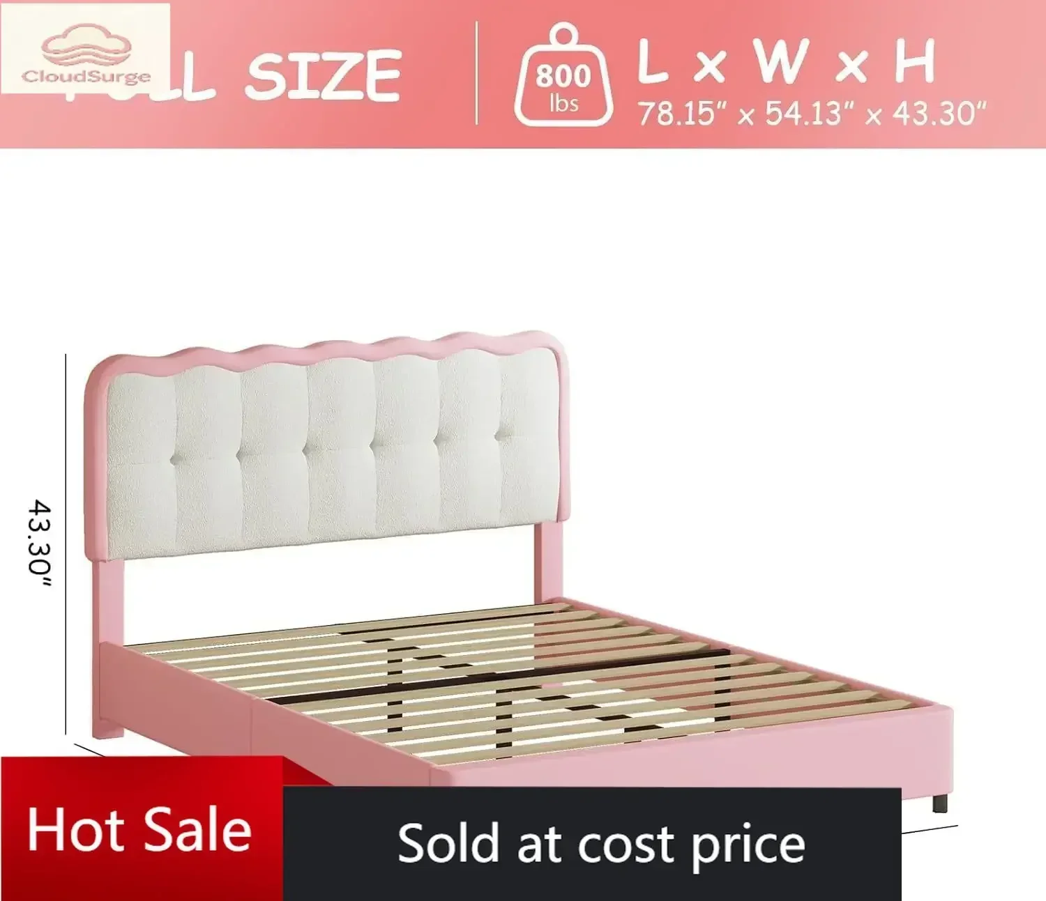 hot-sale productsActivity limited-time priceBarnFurin Full Bed Frame with LED Lights, Full Size Bed Frame with Adjustable Chic D