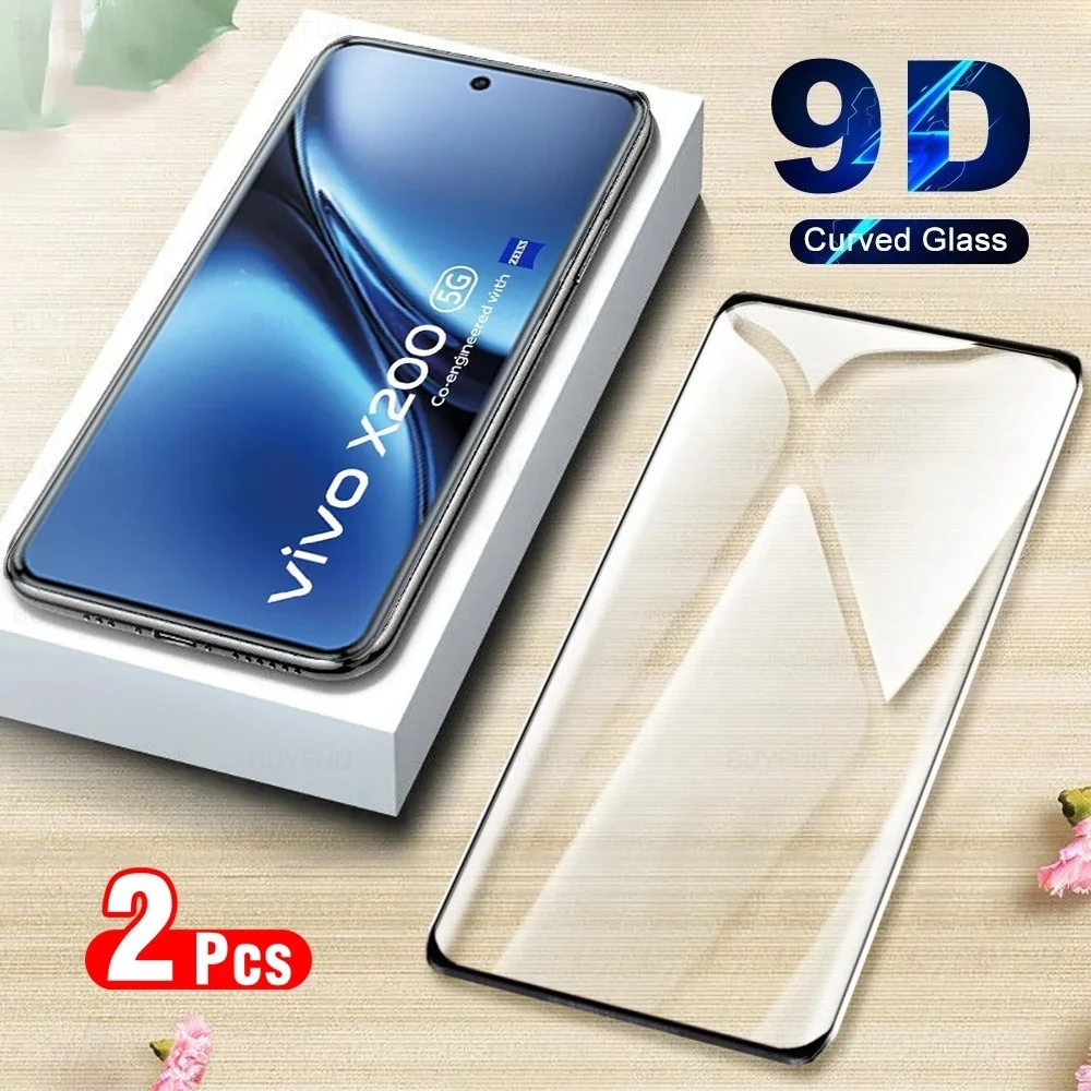 

2Pcs 9D Curved Glass for Vivo X200 5G Tempered Glass Screen Protector VivoX200 Pro X200Pro X 200 VivoX200Pro 2025 Global Cristal