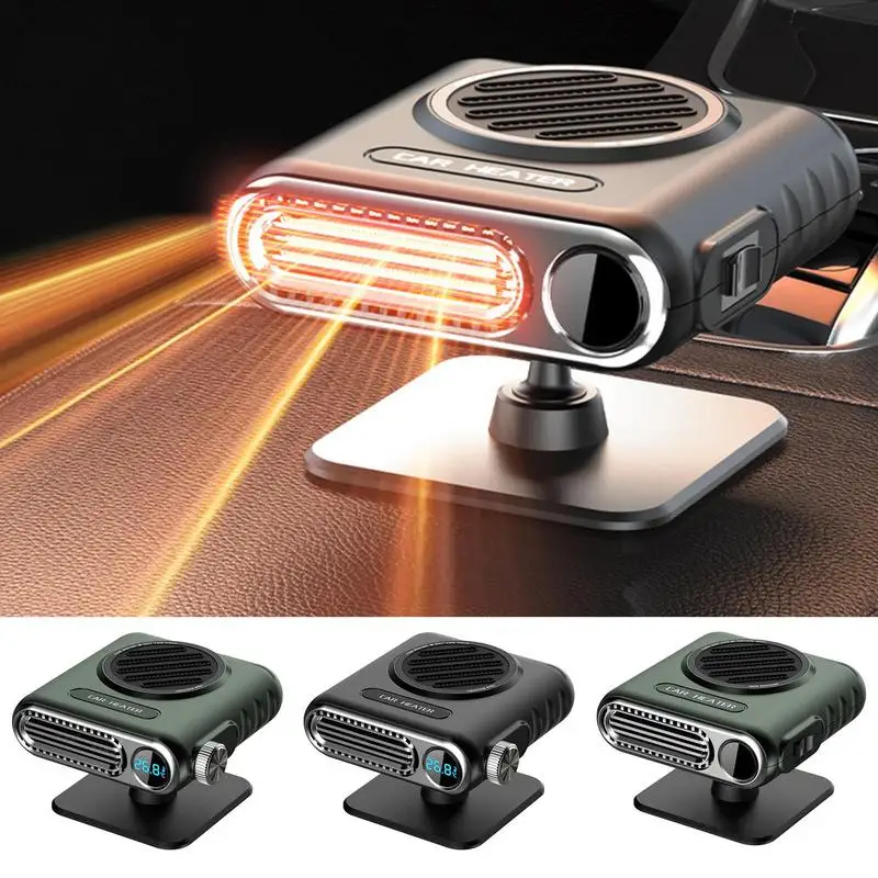 Portable Car Heater 12V Electric Heating Fan Electric Heater Fan Windshield Defogging Demister Defroster Automobile supplies