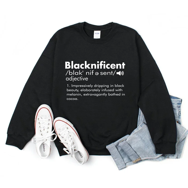 

Blacknificent Letters Printed Women Sweatshirt Harajuku Streetwear Outfits Women Rights Empowerment Hoodies RBG Top Dropshipping