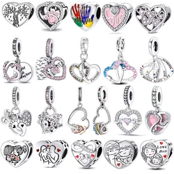 925 sterling silver footprint love boutique pendant charms fit original bracelet charm bead necklace Diy female jewelry