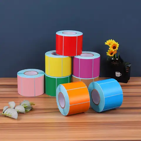3 가지 색상 열 라벨 바코드 스티커, 40x30, 20, 50, 60, 70, 80, 레드, 오렌지, 옐로우, 그린, 블루, 퍼플, 핑크, 다크 브라운