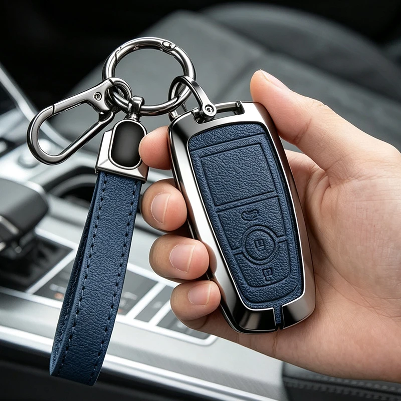 Car Key Cover Case for Lincoln Continental MKC MKZ MKX Navigator Z Nautilus Aviator Corsair 2017 2018 2019 2022 Metal Shell