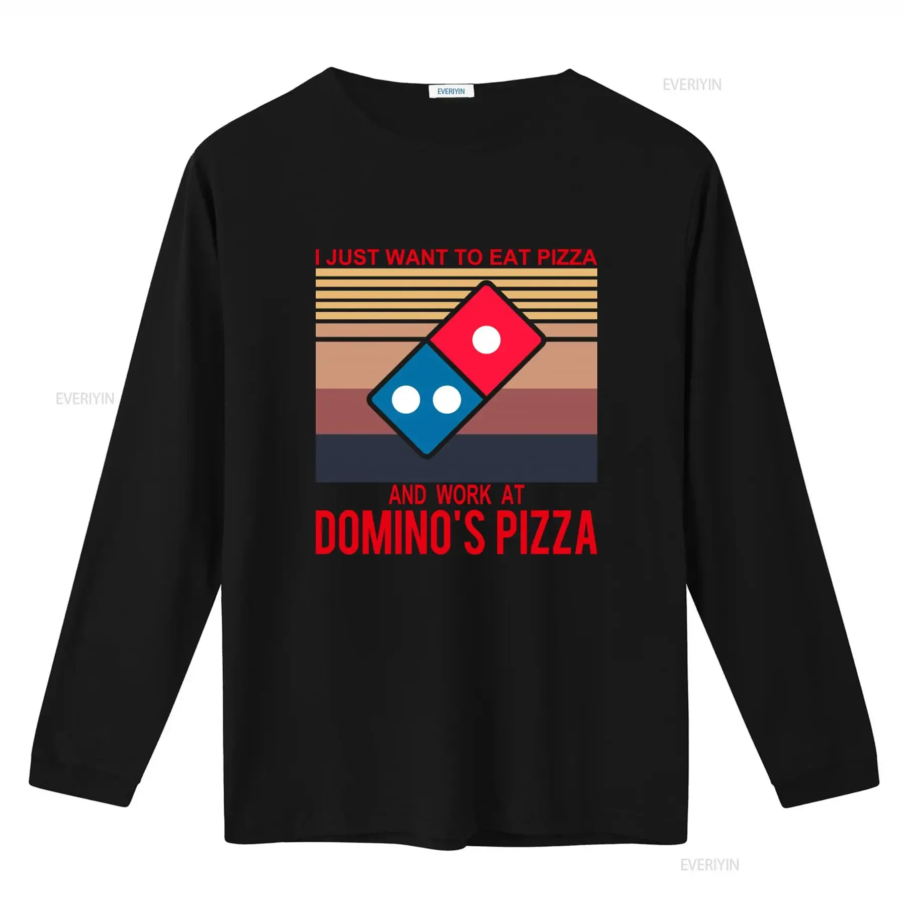 I Just Want To Eat Pizza And Work At Dominos Vintage Style T Shirt vintage Washed graphic homme streetwear Comfortable Soft