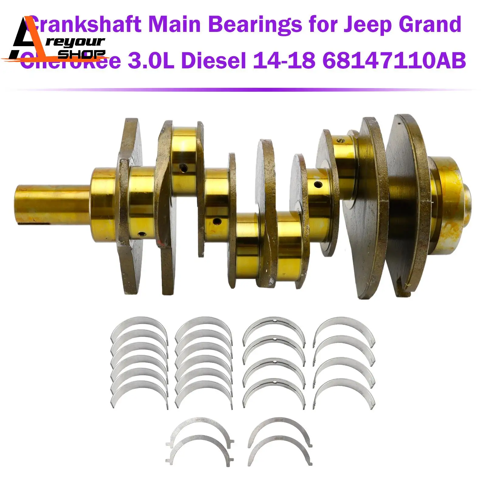 

Crankshaft Main Bearings for Jeep Grand Cherokee 3.0L Diesel 2014 2015 2016 2017 2018 68147110AB