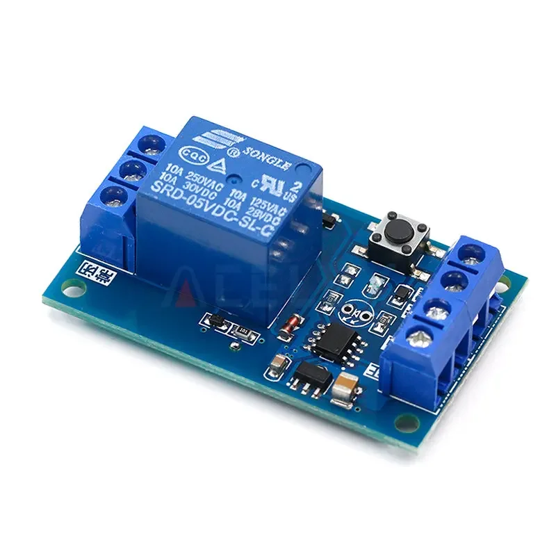 5V/12V/24V Single Bond Button Bistable Relay Module Modified Car Start and Stop Self-Locking Switch One Key