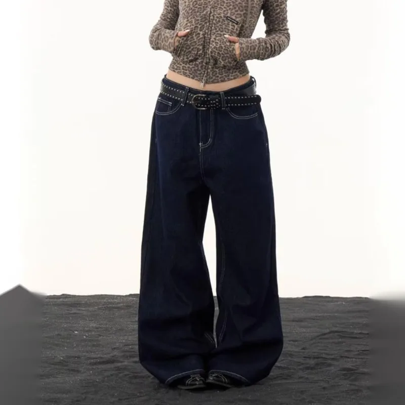 HKSH Spring New Men's Tide Chic Ins Punk High Street Flared Jeans Women High-Waisted Slim Straight Wide-Leg Denim Pants HK28717