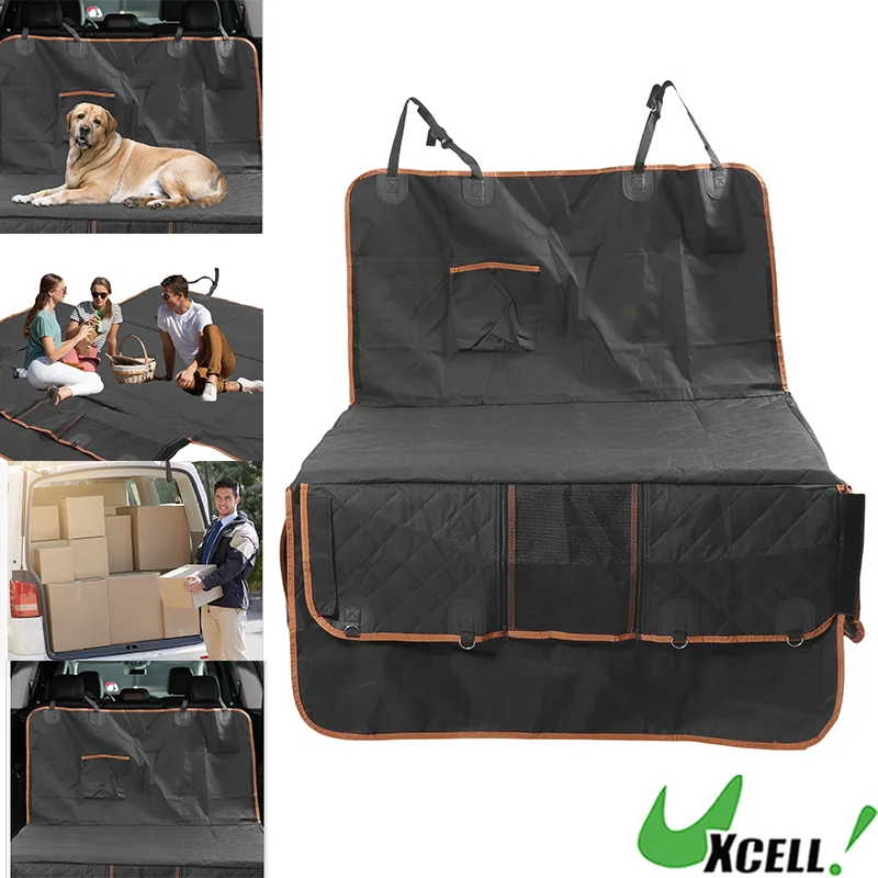 UXCELL Dog Car Back Seat Cover Casual Solid Dog Mats Cover Waterproof Dog Hammock for Car SUV Trunk Mat with Side Flaps