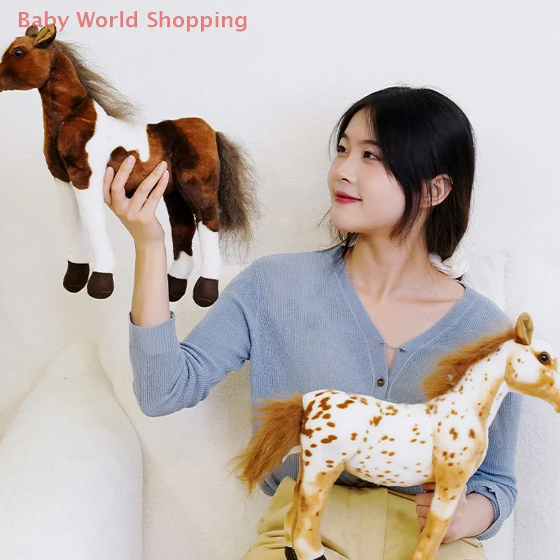 30/40 سنتيمتر محاكاة الحصان ألعاب من القطيفة لطيف محشوة الحيوان زيبرا دمية لينة واقعية الحصان لعبة التصوير الدعائم هدايا أعياد ميلاد للأطفال