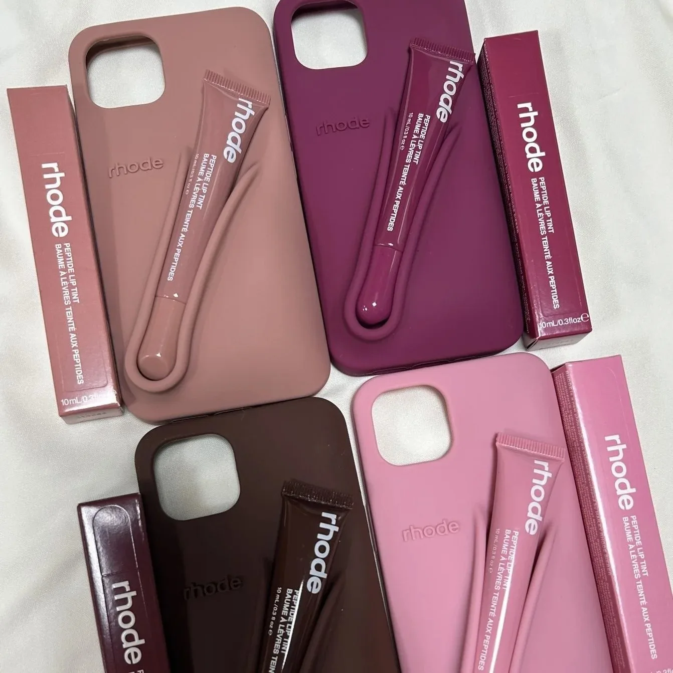 2024 Autumn Limited Edition Rhode Portable Case for iPhone 16 15 14 13 12 11 Pro Max Bubble Silicone Lipstick Gloss Phone Cover