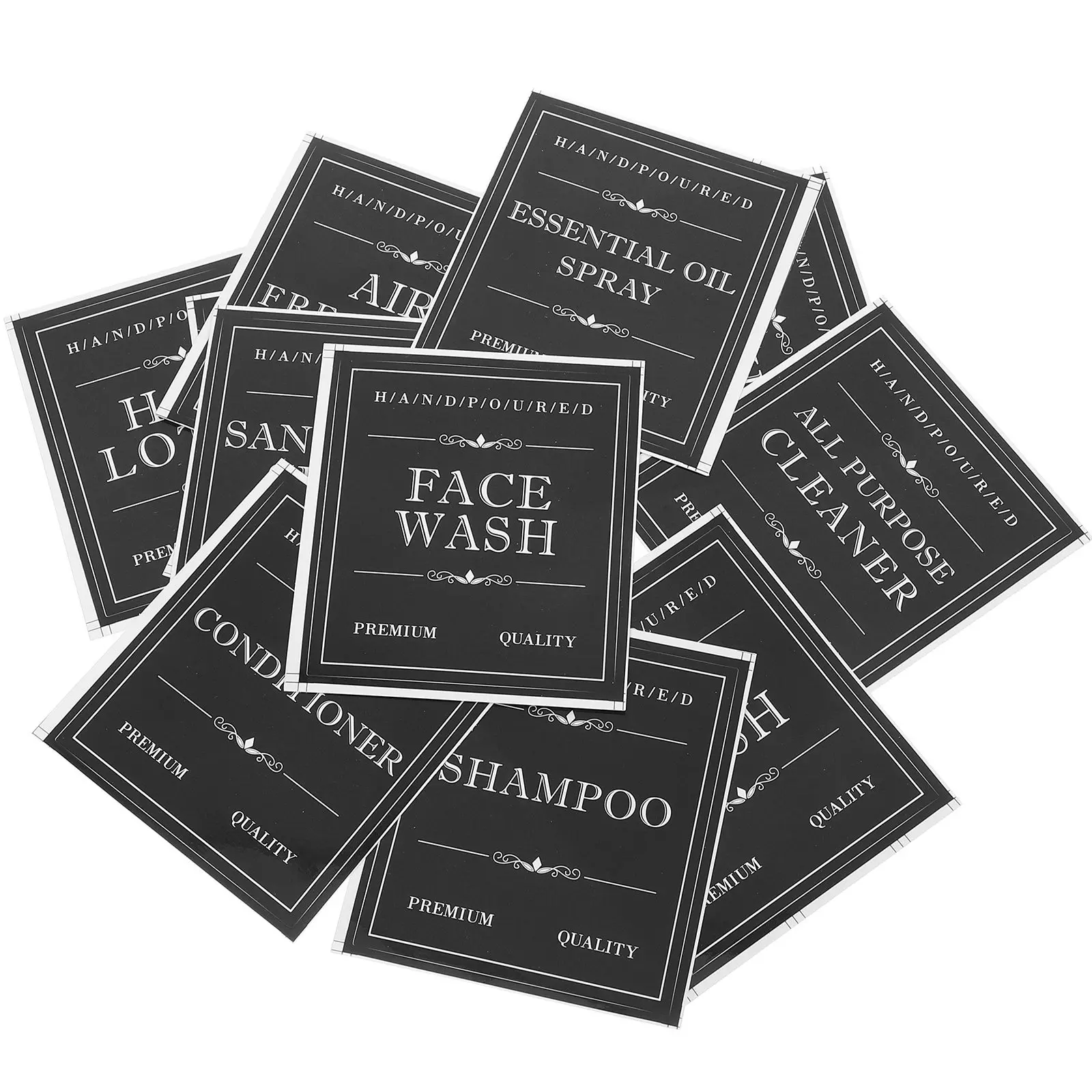 

3 Sets Self-Adhesive Waterproof Shampoo Bottle Stickers Sub-Bottle Label Decals for Bathroom Dispenser Organization