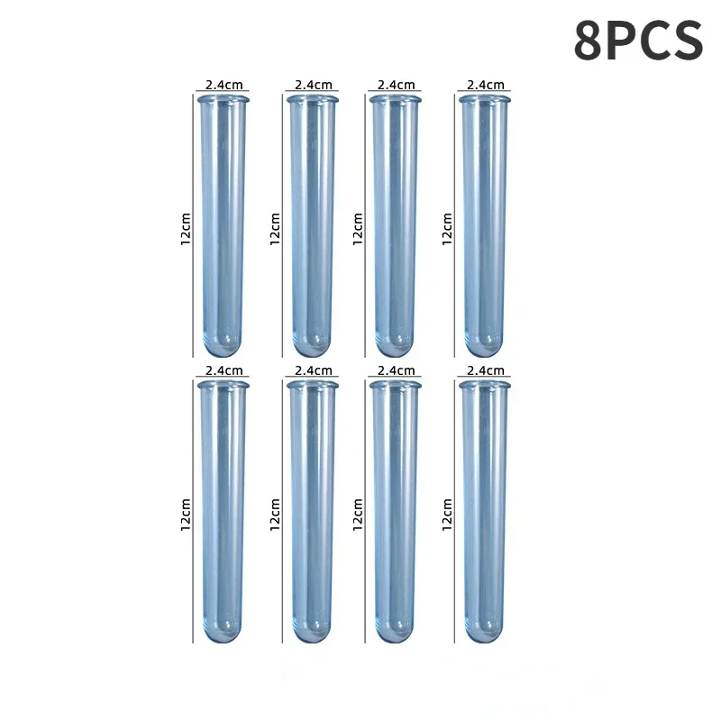 3/5/8/10Pcs  Acrylic Test Tubes Plant Incubator Flower Concrete Cement Pot Test Tubes