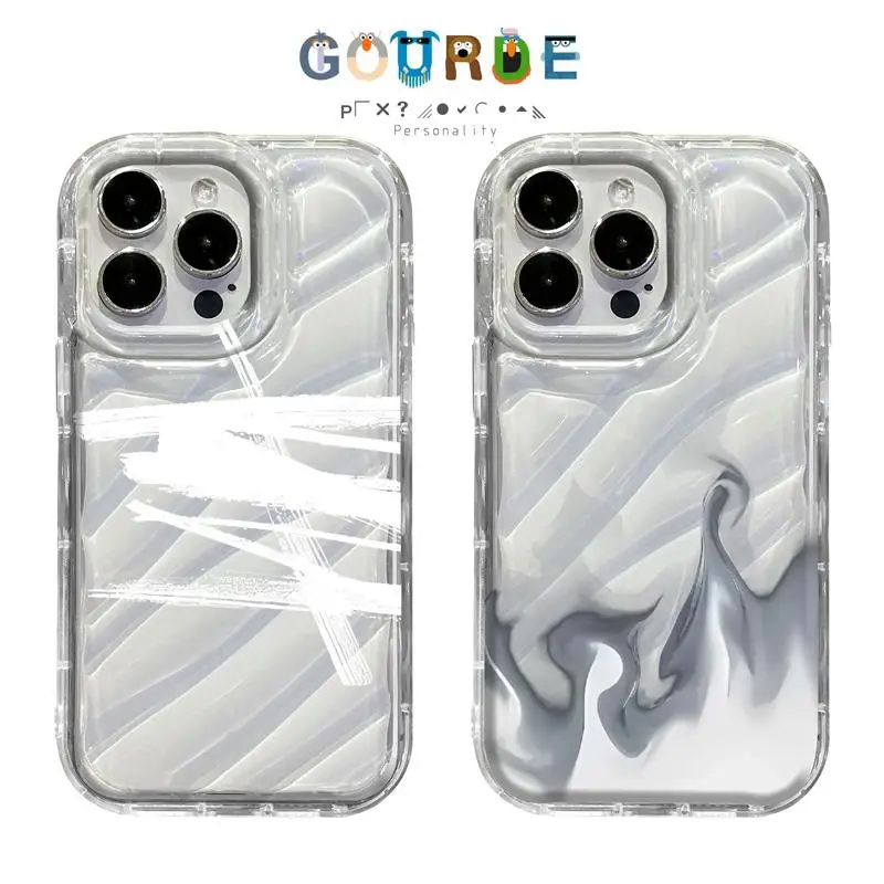 

Gourde Simple white graffiti patterns Phone Case for Iphone 16 15 14 12 13 11 Pro Max IP 7 8 Plus Iphon X XS XR Xs Max