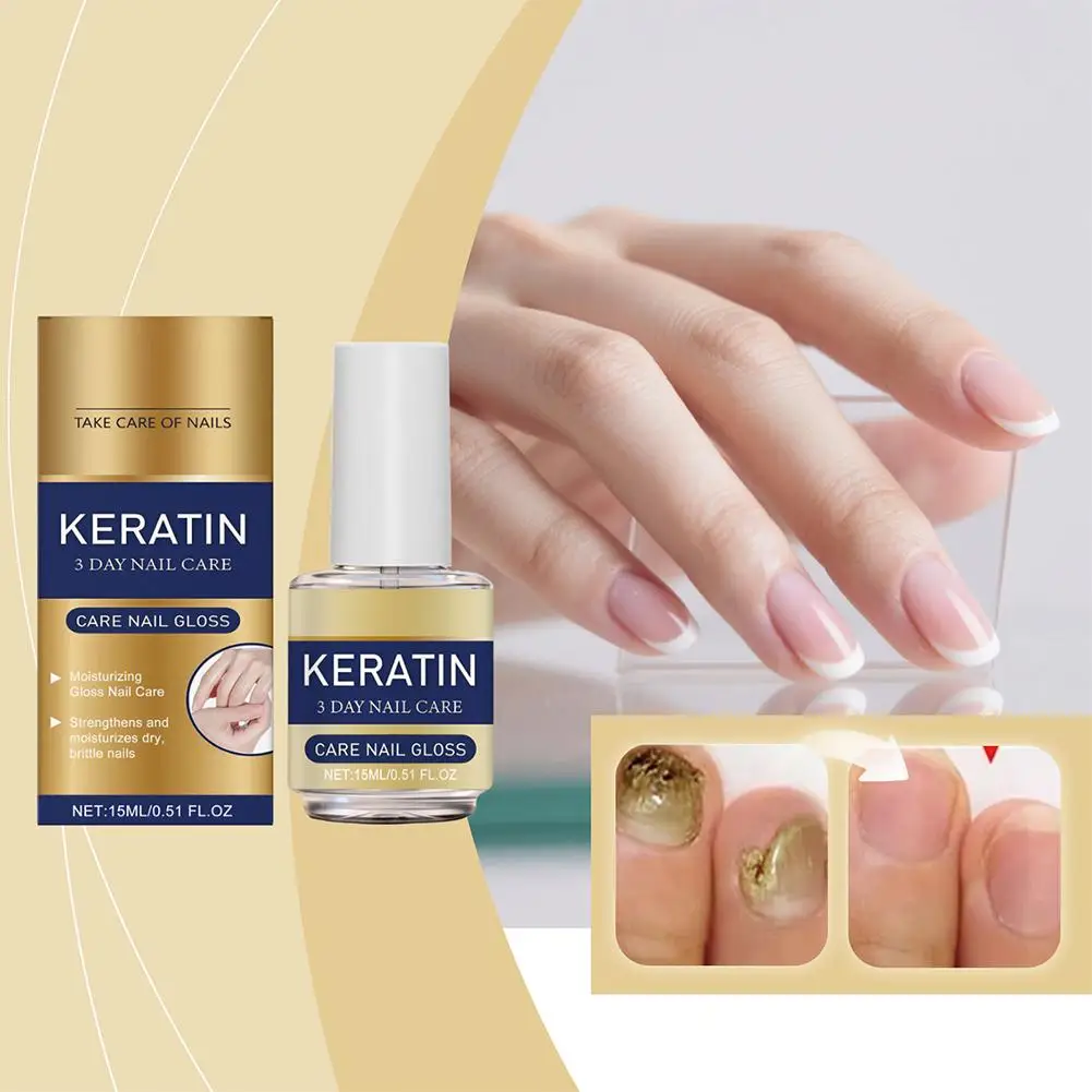 

15ml Strengthens Moisturizes Dry Brittle Nails Keratin 3-Day Nail Care Treatment Gentle Nourish Gloss For Healthy-Looking Nails