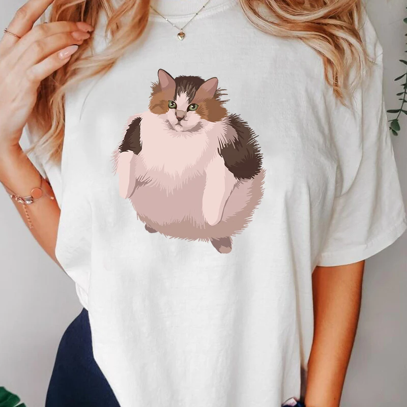 

Funny Loop Cat Meme Graphic T Shirts Cotton Causal O Neck Short Sleeve Cute T-shirt Men Women Summer Tops Men's Oversized Tops