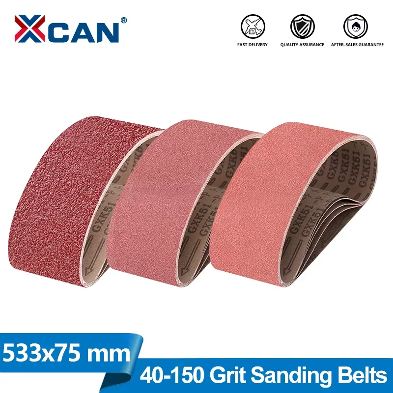 

XCAN 5 шт. 75x533 мм шлифовальные ленты 40/60/80/100/120/150 зернистость для ленточной шлифовальной машины для дерева, мягкого металла, полировки, шлифовального абразивного инструмента