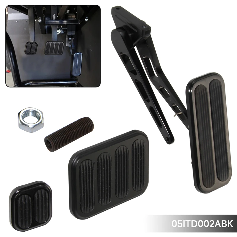 

Universal Billet Gas Throttle Pedal Kit For Hot Street Rod Chevy Ford Hot Rod Rat Mopar SBC BBC Black/Silver Aluminum
