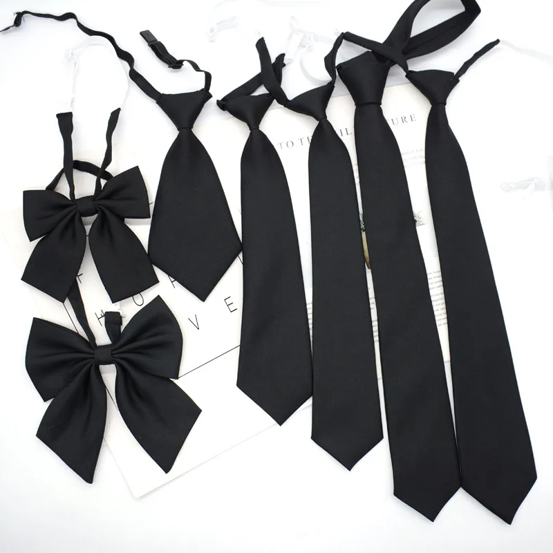 Japanese JK Tie Female Clothes Accessories Decorate Student Uniform Bow Tie Hand College Style Black Neck Ties for Girls