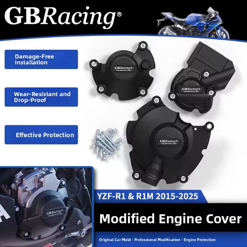 NOVO Kit de Proteção para Moto R1 2025: Protetor de Motor, Tampa do Motor e Tampa da Embreagem para YZF-R1 e R1M 2015-2026