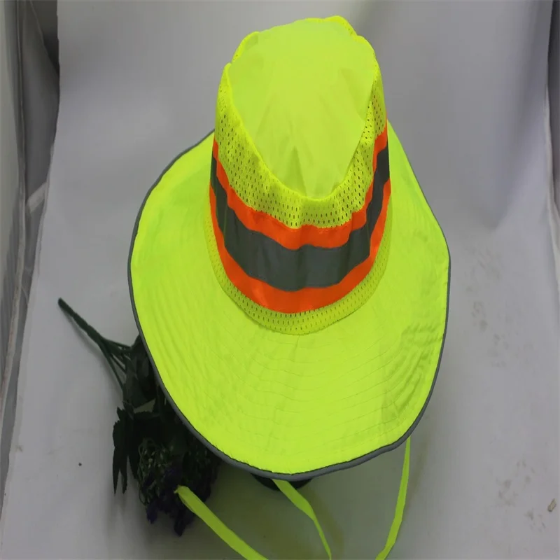 Imagem -05 - Venda Quente Ajustável Outdoor Reflexivo Segurança Chapéu Proteção Solar Sombra Chapéu Workplace Segurança Capacete Fluorescein Fishers Chapéu