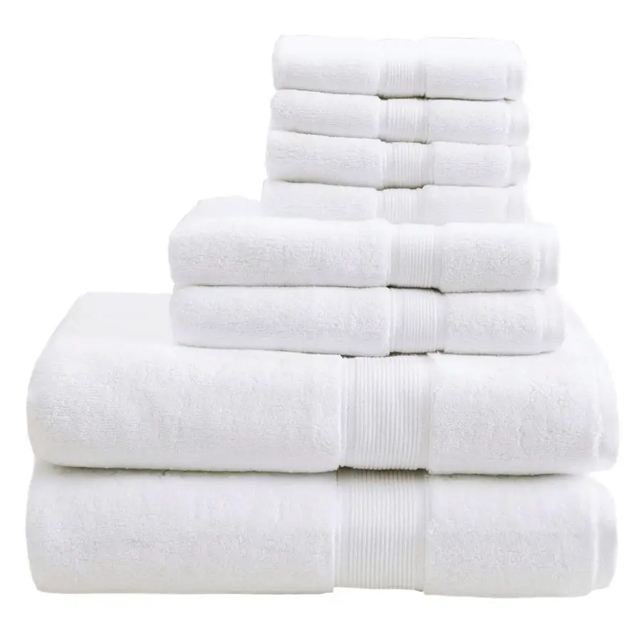 

800GSM Bathroom Towel Set of 8 100 Cotton Bath Towel Set for Bathroom Luxurious Highly Absorbent 2 Bath Towels 2 Hand Towels 4 W