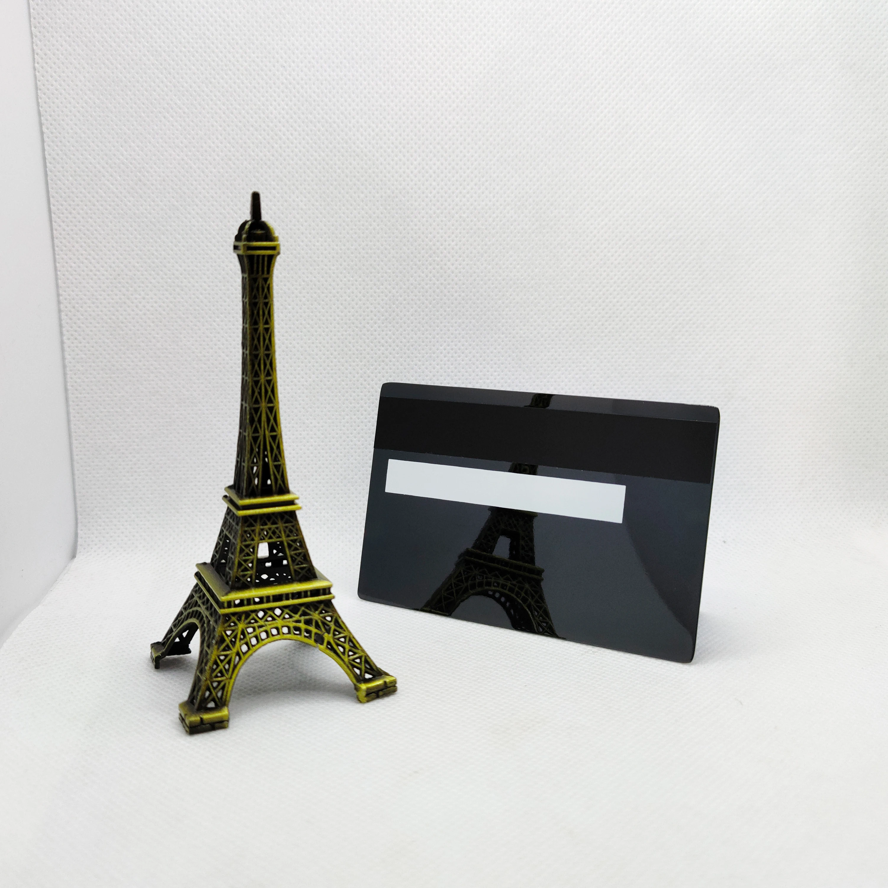 Reflective Metal Membership Card Blank com Chip Slot, espelho imprimível, 0.8mm Steel, 5 Pcs