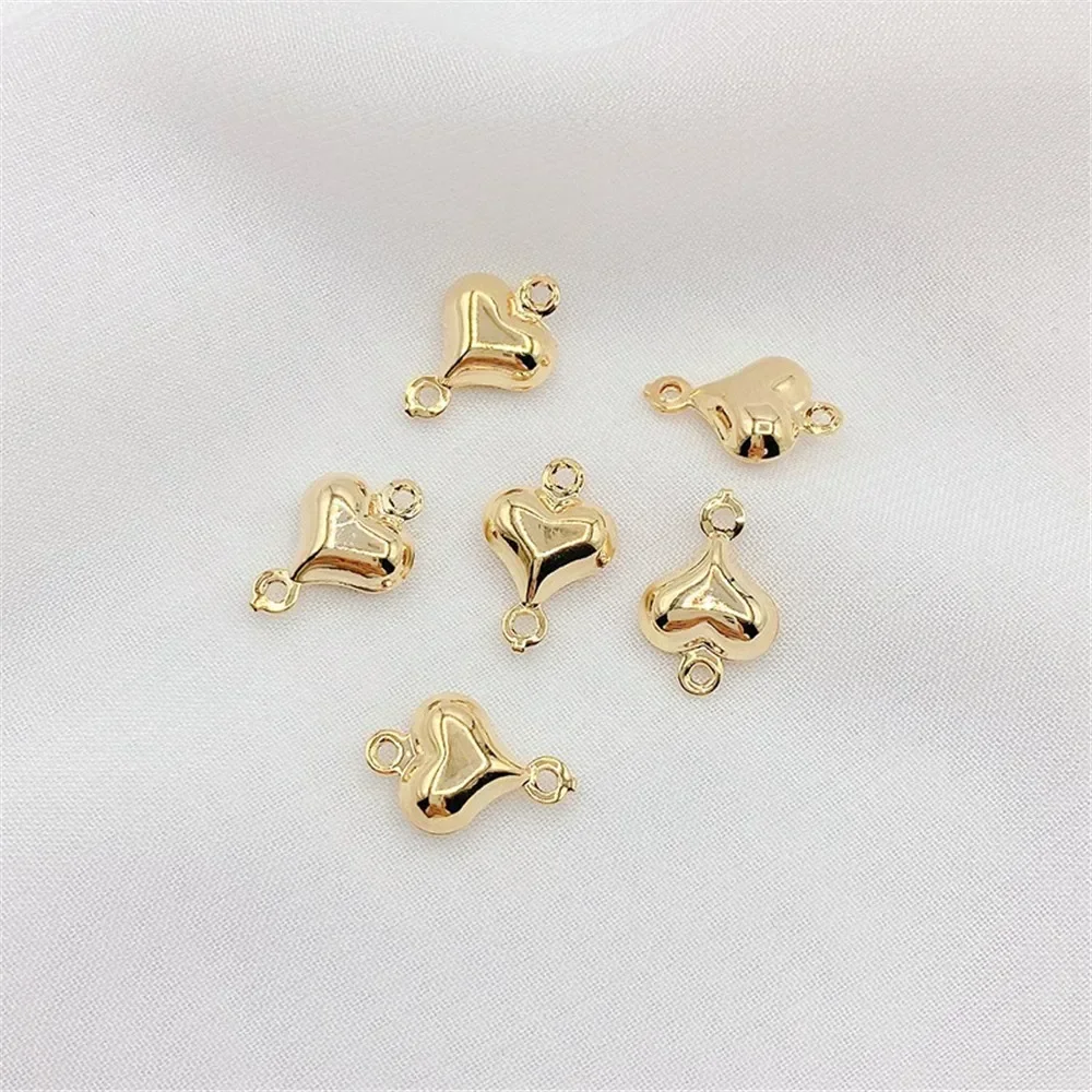 14K Goudkleurige Holle Vlokken Liefde Dolfijn Hanger Kleine Hanger DIY Armband Ketting Afwerking Materiaal Accessoires L414