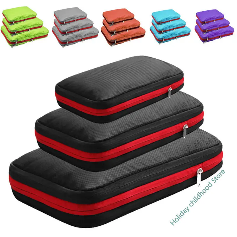 

Travel Storage Bag Suitcase Luggage Organizer Set Compression Packing Cubes For Clothes Underwear Shoes Home Organization Tools