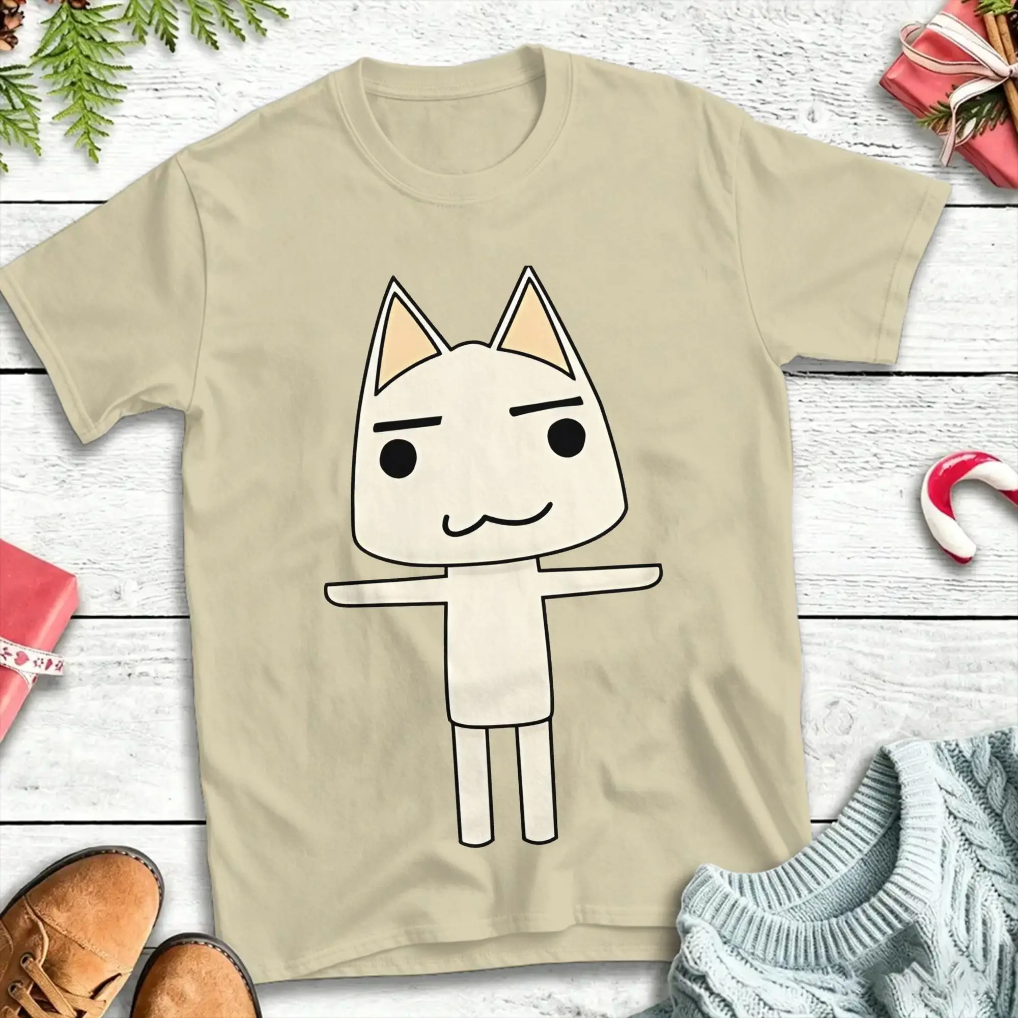 Men Women's  Toro Inoue Cat T Shirt Kuro  Pure Cotton Tops Vintage Short Sleeve Round Collar Tees Unique T-Shirts