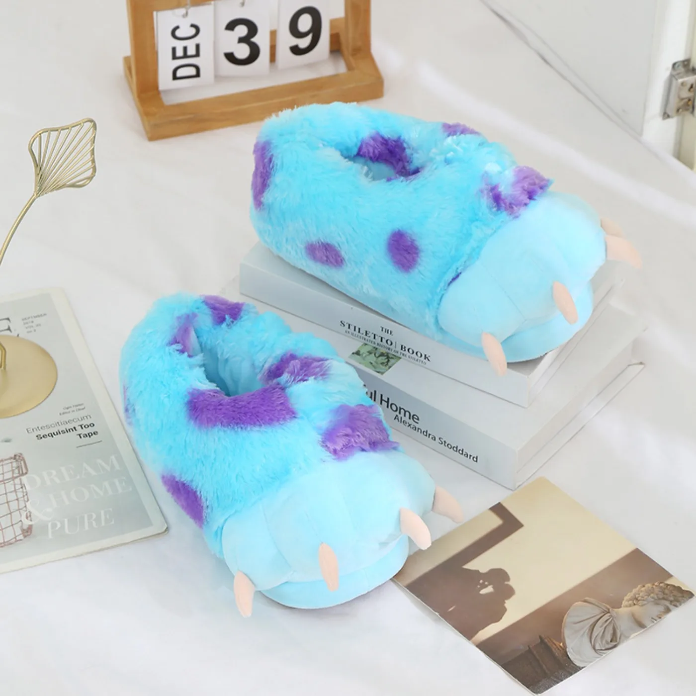 

Toy Story Sullivan Plush Slippers Cartoon Men Non-slip Cotton Shoes Home Winter Thick Warmth Soft Indoor Floor Slippers