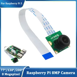 Raspberry Pi 5 8 Million Camera IMX219 Sensor 77 130 200 Degrees 1080P Camera Module with 15cm FFC for Raspberry Pi 5 RPI Pi5