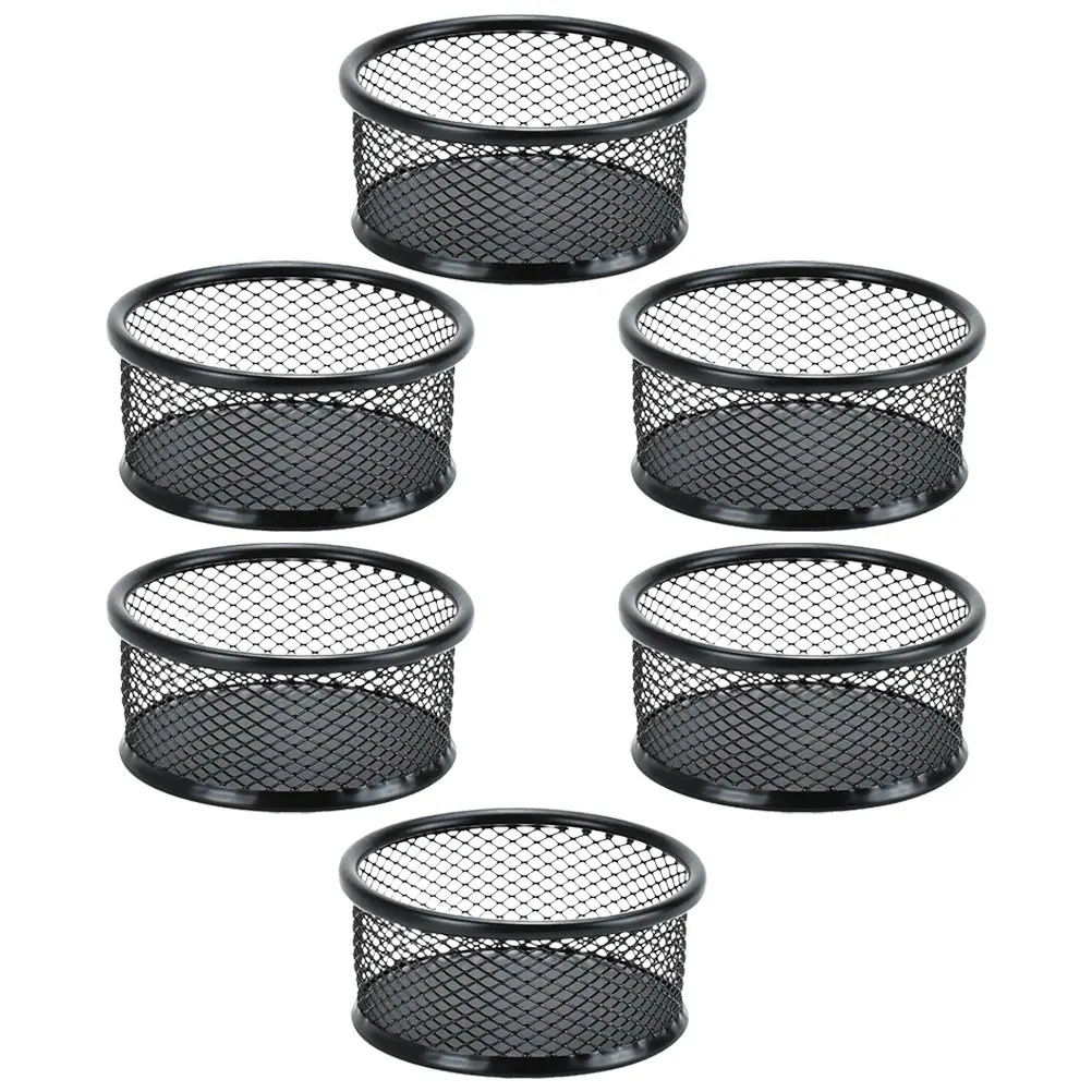 

6Pcs Mesh Paper Clip Holders Desktop Paperclip Storage Organizers Metal Mesh Binder Clip Containers Office Supplies Desk