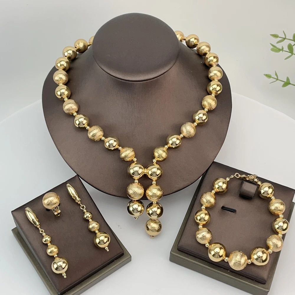 Yuminglai Dubai Gold-Plated Jewelry Set For Women Earrings Bracelet Rings Wedding Party Gifts Women's Accessories FHK29857