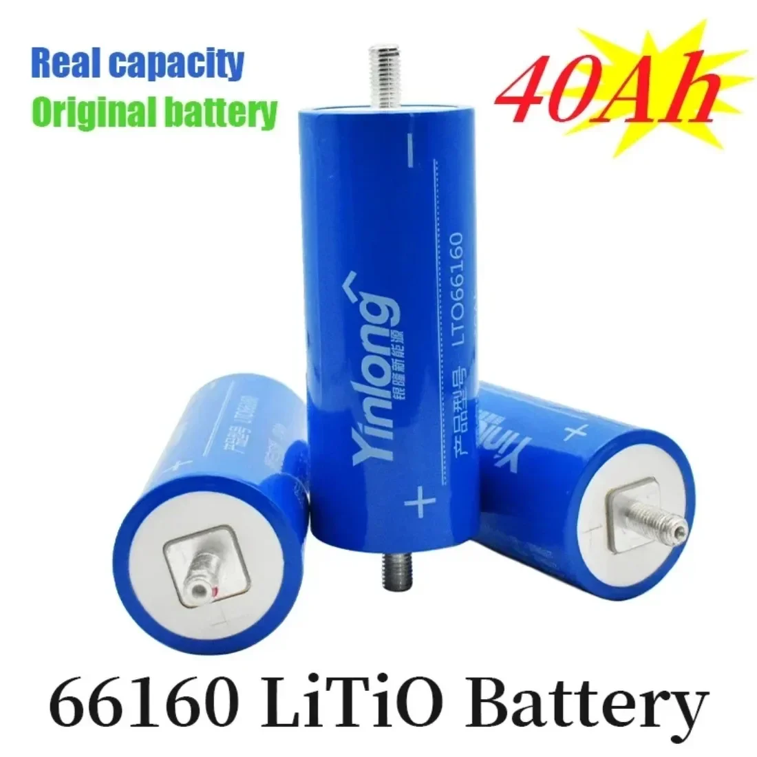 

100% Original Real Capacity Yinlong 66160 2.3V 40Ah Lithium Titanate LTO Battery Cell for Car Audio Solar Energy Syste