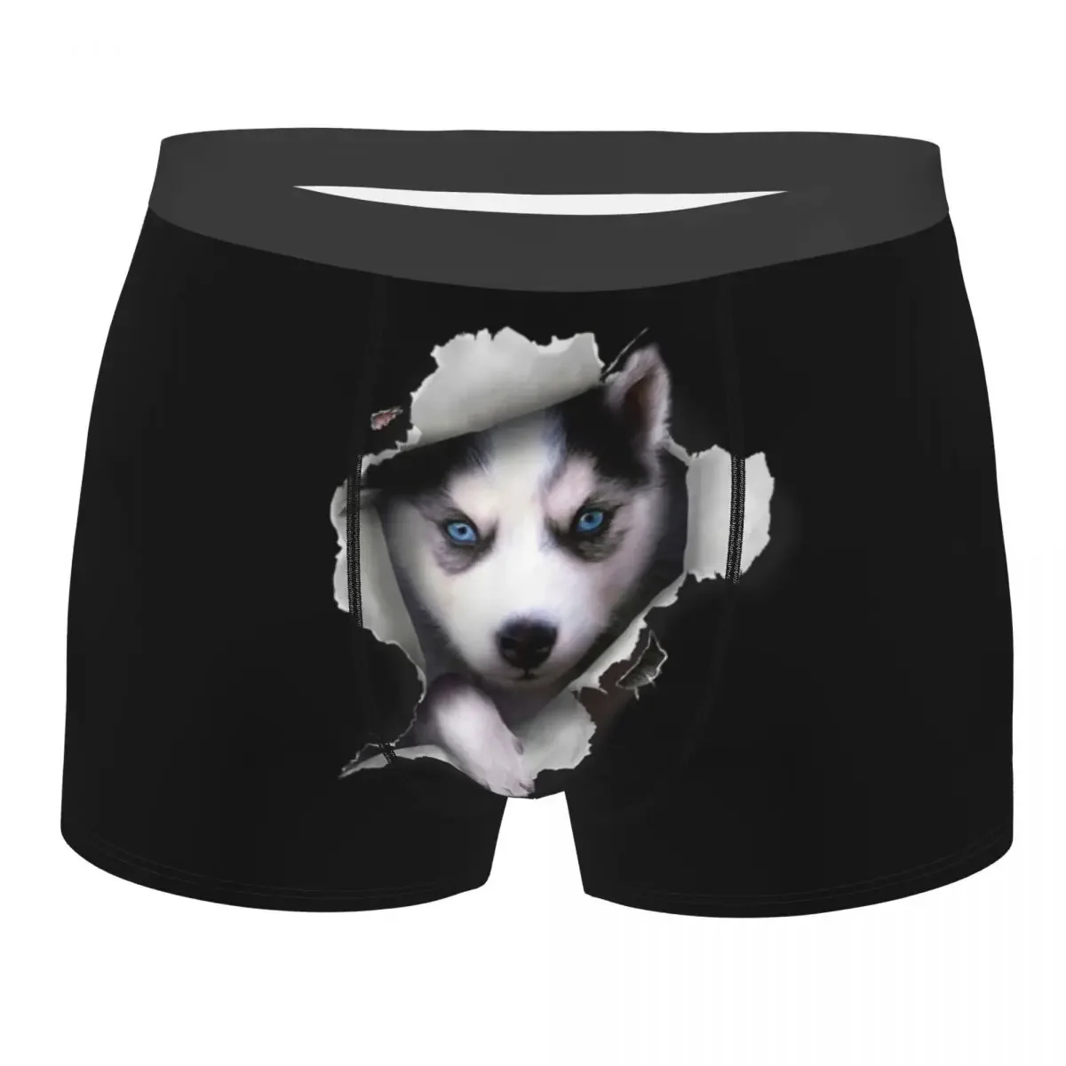 Men's Cute Siberian Husky Puppy Dog Boxer Briefs Shorts Panties Soft Underwear Dogs Animal Male Novelty S-XXL Underpants